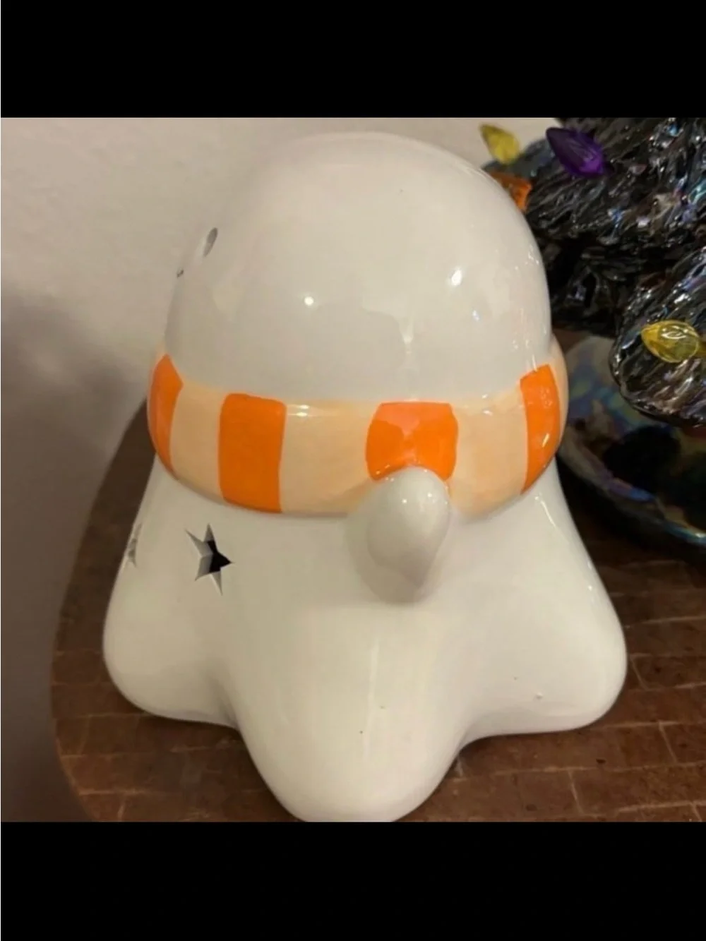 Target White Ceramic Ghost Light with Orange Scarf